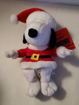 Hallmark Peanuts Christmas Snoopy Santa bean bag plush doll 8&quot; new with tags - £11.18 GBP