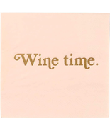 Pink &#39;&#39;Wine Time&#39;&#39; Paper Cocktail Napkins, 20Pc, 5.5&#39;&#39; X 5.5&#39;&#39; - $12.40 CAD