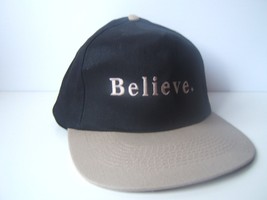 Believe Spell Out The Horse Whisperer Hat Black Gray Snapback Baseball Cap - £18.12 GBP