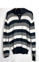 Gray and white men’s Sweater 1/4 Zipper Size large - £7.86 GBP