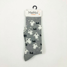 NWT MeMoi Halloween Gray Ghosts and Bats Crew Socks US 9-11 - £6.74 GBP