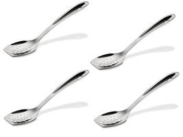 All-Clad Cook &amp; Serve Stainless Steel Slotted Spoon, 10 inch, Silver 4 Pack - £54.76 GBP