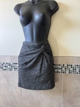 IRO Cotton Wool Blend Gray Melange Knitted Pull On Mini Skirt SZ M - £62.29 GBP