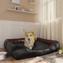 Dog Bed Black and Brown 105x80x25 cm Faux Leather - £29.47 GBP