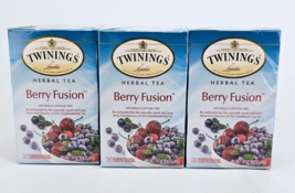 Twinings Herbal Tea Berry Fusion Caffeine Free 20 Bags Each Lot of 3 BB08/25 - £16.86 GBP