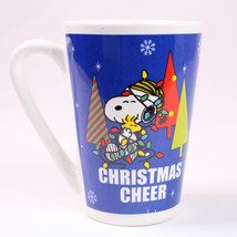 Charlie Brown Christmas Mug Peanuts Snoopy &amp; Woodstock  Coffee Mug Blue Tea Cup - £7.63 GBP