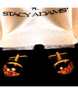 NIB~Vintage Stacy Adams gold and rhinestone cufflink set - €24,15 EUR