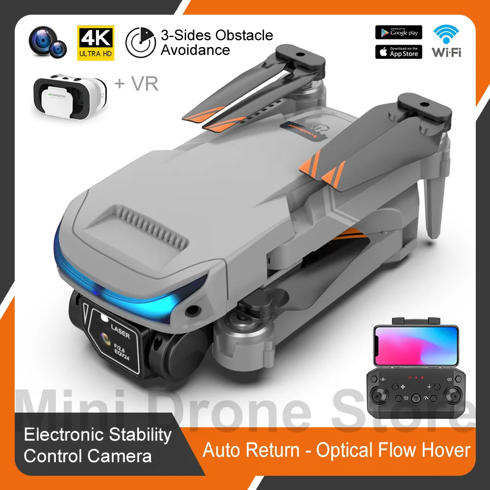 XT9 RC Helicopter Follow Me Obstacle Avoidance Mini VR Drone 4k HD Folding - £51.37 GBP+