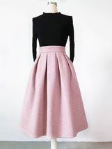 Winter Sage-green Midi Skirt Outfit Women A-line Custom Plus Size Pleated Skirt image 9