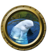 Beluga Whale Design 1 - Porthole Wall Decal - $270.13 MXN