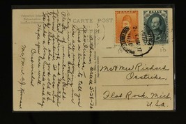 Vintage Postcard Postal History Athens Greece to USA 1930 Cancel Polytechnic - £7.08 GBP