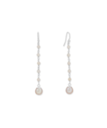 Sterling Silver Pink Opal and Cultured Freshwater Pearl Drop Earrings - $46.00