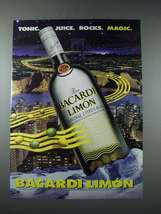 1996 Bacardi Limon Rum Ad - Tonic Juice Rocks Magic - £14.60 GBP
