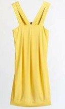 Womens Dress Sleeveless Trapeze Elle Yellow Stretch Summer Pleated $49 NEW-sz S - $21.78