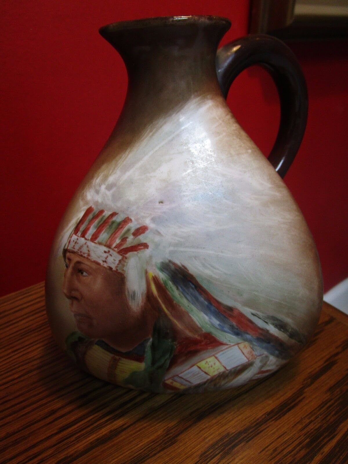 THREE SIDES JUG/PITCHER AMERICAN INDIAN HEAD [a*8] - $79.37