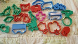 Plastic Cookie Cutters. Lot of 21. Bike, Butterfly, Car, Elephant, Shapes &amp; More - £5.52 GBP