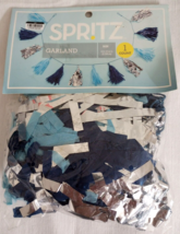 Spritz Blue Silver Tassel Rainbow Paper Garland 6 Ft 10&quot; Baby Boy Shower... - $10.23