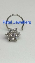 20Ct Imitación Diamante Floral Pendiente Nariz Anillo Piercing Pin 14K W... - £16.55 GBP