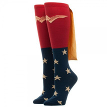 Wonder Woman Movie with New Logo Knee High Derby Socks with Shiny Cape U... - £9.85 GBP