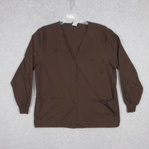 Cherokee Workwear Womens Warm Up Scrub Jacket Chocolate Brown Long Sleeve 4350 M - £6.16 GBP