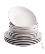 Stone + Lain Dinnerware Set White 12-Piece Porto Semplice Serves 4 Matte - $124.99