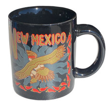 Vintage New Mexico Black Gold Red Mug Cup 80s - £13.68 GBP