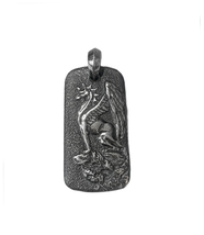 David Yurman Griffin Sterling Silver Dog Tag Pendant with DY chain  - $510.00