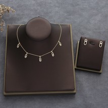 Trendy Dainty Initial  Necklace Earring Ring 3pcs Sets Stackable For Women Girlf - £46.05 GBP