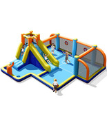 Giant Soccer-Themed Inflatable Water Slide Bouncer W/ Splash Pool Withou... - $498.99