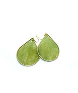 Green Earrings, Olive Earrings, Statement Earrings, Paper Earrings, Deco... - £17.56 GBP