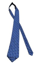 Pazksaer mens pure silk  necktie Geometric print on royal blue B2 - £10.19 GBP