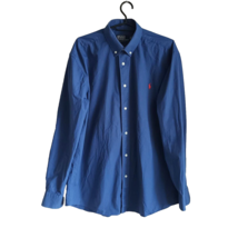 Polo Ralph Lauren Mens Blue Thin Long Sleeve Button Up Shirt Red Pony Lo... - $32.38