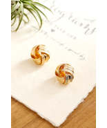 Gold Textured Knot Stud Earrings. - £11.25 GBP