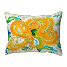 Betsy Drake Orange Octopus Small Indoor Outdoor Pillow 11x14 - £38.82 GBP