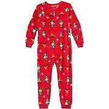 Family PJs Kids Elf One Piece Pajamas Size Red 6–7 - £16.41 GBP