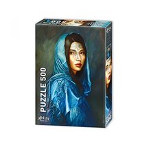 LaModaHome 500 Piece The Blue Lilium Woman Collection Jigsaw Puzzle for Family F - £23.62 GBP