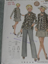 Butterick Pattern 5474 Misses&#39; Sleeveless Cardigan, Mini Skirt &amp; Scarf Size 14  - £6.28 GBP