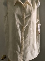 Alfred Dunner SZ 8 New with Tags Ivory Sleeveless polyester Embroidered flowers - £10.89 GBP
