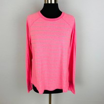 TEK Gear Dry Tek Pink Gray Stripes Women&#39;s Pink Long Sleeve Thumb Hole Top - £17.69 GBP