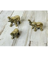 Small Vintage Brass Elephant Family 3 Pieces Largest is 2.75&quot; x 2.5&quot; - €11,42 EUR