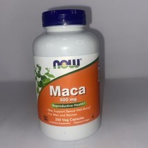 NOW FOODS Maca 500 mg - 250 Veg Capsules Exp: 06/2026 - £8.05 GBP