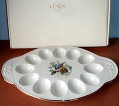 Lenox Winter Greetings Nuthatch Deviled Egg Plate Platter Oval Handled 1... - $917.79 MXN Lenox Winter Greetings Nuthatch Deviled Egg Plate Platter Oval Handled 1... - $917.79 MXN