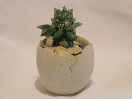 Baby Green Dragon Hatching Out, Trinket Box, Treasure Box - $15.00