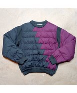RARE Vintage 80s Miya &amp; Yoshi Down Filled Gray Plum Pocket Sweatshirt Si... - €102,92 EUR
