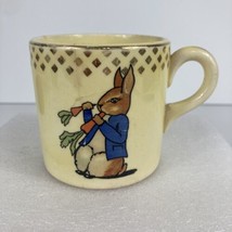 Edwin M Knowles China Cup 34-3 Child Mug Peter Rabbit Carrots Puppy Dog VTG 30s - £18.94 GBP