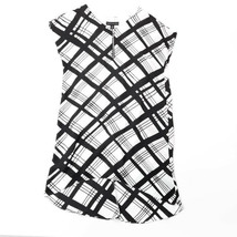 Black &amp; White Dress Size 10 Hi-Low Plaid Danillo Boutique Polyester Line... - £14.34 GBP