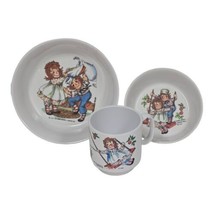 Oneida Ware Vtg Raggedy Ann &amp; Andy Dishes Trio Classic Bobbs-Merrill Bowls &amp; Cup - £17.33 GBP