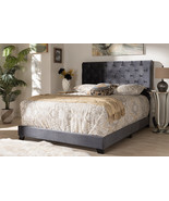 Landen Luxe and Glamour Dark Gray Velvet Upholstered King Size Bed - $4,805.82 MXN