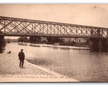 Electric Tramway Bridge Libourne France UNP DB Postcard U24 - $4.90
