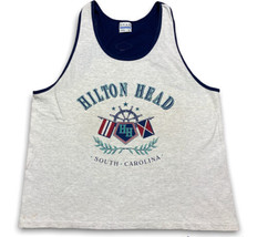 Vintage 90s Hilton Head tank top shirt Nautical beach size large Single ... - $11.63